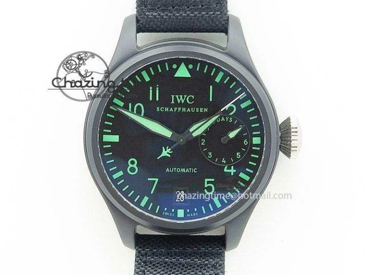 MIROTIME 0311 Vibrant Mark XVIII IW327001 SS M+F 1:1 Best Edition Black Dial on Black Leather Strap A 7055